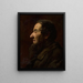 portret van een man in profielstudie - Jan Kauzik — ingelijst kunstwerk aan de muur