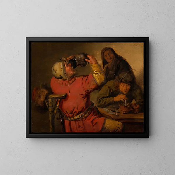 De Vijf Zintuigen: De Smaak - Jan Miense Molenaer — ingelijst kunstwerk aan de muur