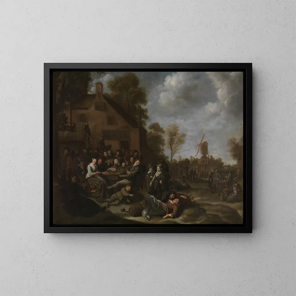 Feest van het dorp - Jan Miense Molenaer — ingelijst kunstwerk aan de muur