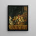 van een stilleven met vijgen, druiven, appels en ander fruit op een tafel met een papegaai - Jan Pauwel Gillemans de Jonge — ingelijst kunstwerk aan de muur