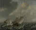 Vloot op een ruwe zee - Jan Porcellis — weergave van het kunstwerk
