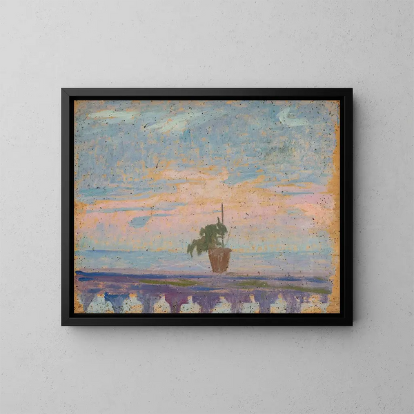Balconrand met bloempotten - Jan Rembowski — ingelijst kunstwerk aan de muur