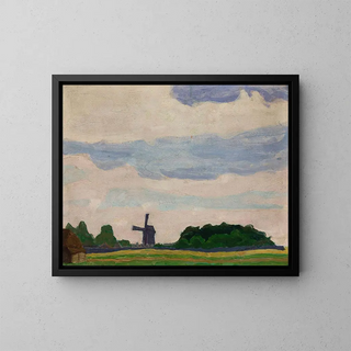 Jan Stanislawski - Landscape with a windmill.webp