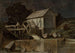 Molen aan de rivierkant onder een maanverlichte nacht - Jan Stanisławski — weergave van het kunstwerk