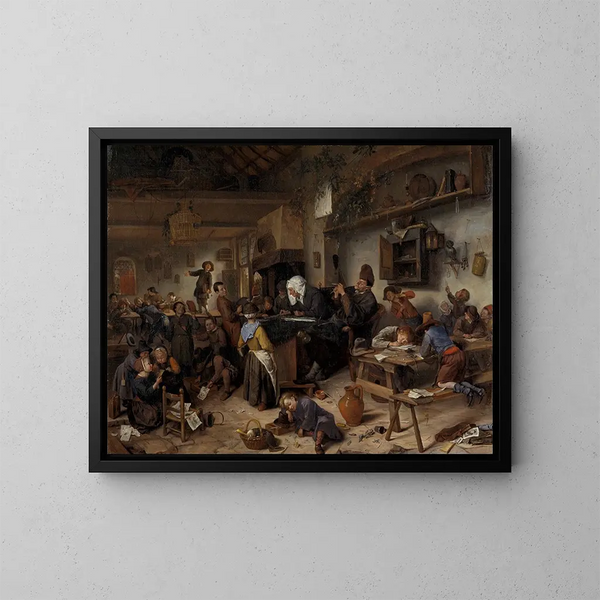 Een school voor jongens en meisjes - Jan Steen — ingelijst kunstwerk aan de muur