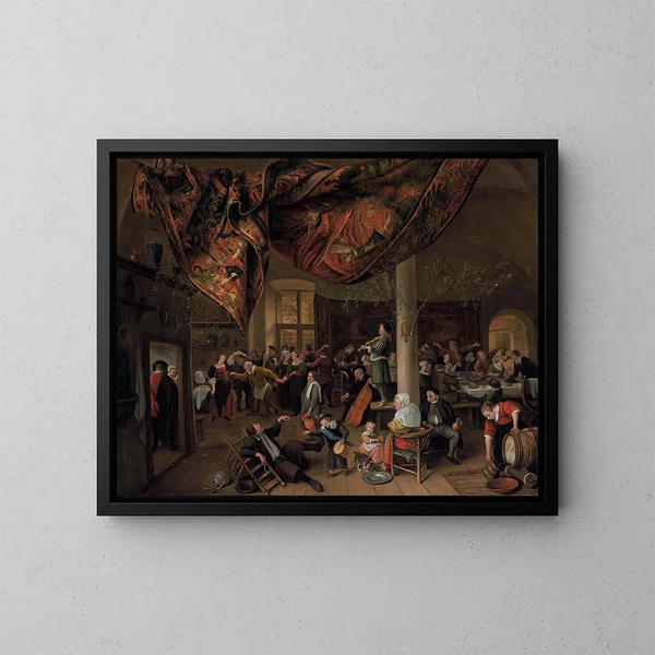 Een dorpsbruiloft - Jan Steen — ingelijst kunstwerk aan de muur