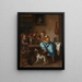 van Jan Steen - Schilderij De kinderen leren een kat dansen, een bekende les genaamd "dansles" — ingelijst kunstwerk aan de muur