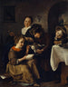 van Kinderen leren lezen met een kat - Jan Steen — weergave van het kunstwerk