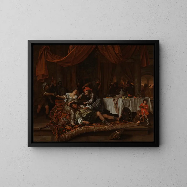 Samson en Dalila - Jan Steen — ingelijst kunstwerk aan de muur