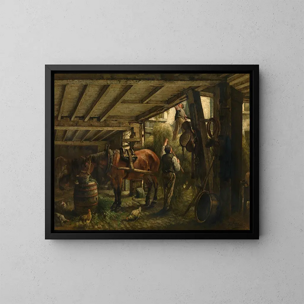 Hooiwagen - Jan Stobbaerts — ingelijst kunstwerk aan de muur