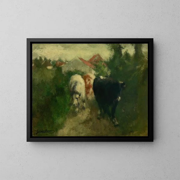 Route enfoncée - Jan Stobbaerts — ingelijst kunstwerk aan de muur