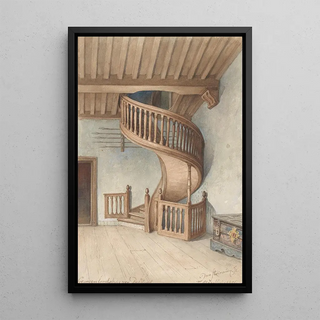 Jan Striening - De houten wenteltrap in het Gemeenlandshuis van Delfland te Maassluis.webp