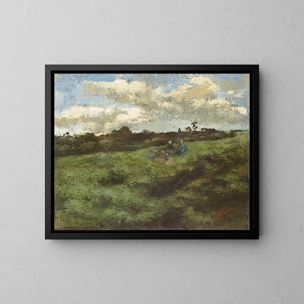 Kinderen op het duin Landschap bij Brussel - Jan Toorop — ingelijst kunstwerk aan de muur