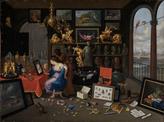 Jan Van Kessel The Elder - Eine Kunstkammer mit Venus bei der Toilette.webp