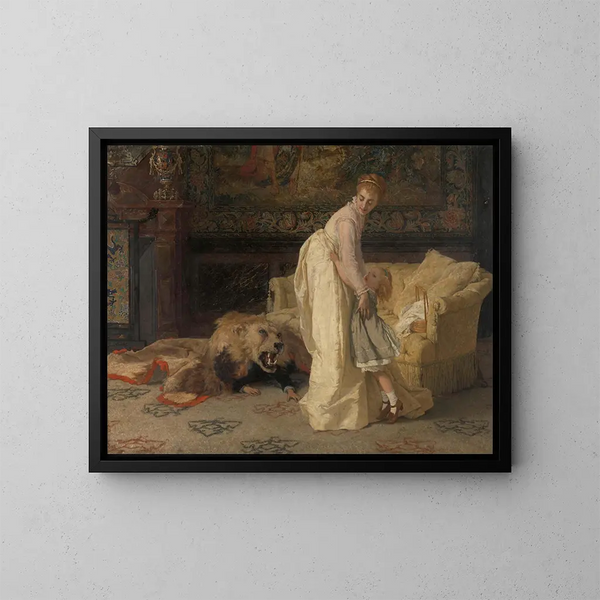 De Leeuw - Jan Verhas — ingelijst kunstwerk aan de muur
