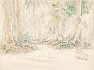Jan Veth - Gezicht tussen bomen in Indisch woud.webp