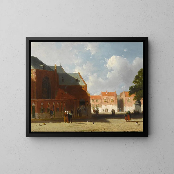 van een stad in Nederland - Jan Weissenbruch — ingelijst kunstwerk aan de muur