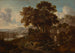 Landscape painting of an Italian-style wooded scene with a river - Jan Wijnants — artwork view