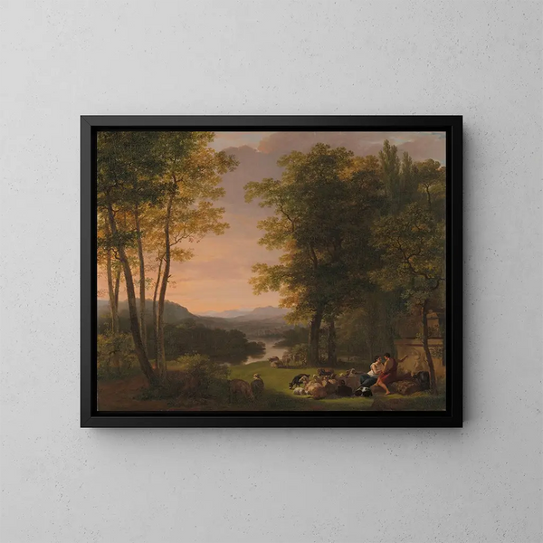 Landschap in Arcadische stijl - Jan Willem Pieneman — ingelijst kunstwerk aan de muur