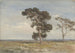 Uitzicht op de heide met twee bomen - Jan Willem van Borselen — weergave van het kunstwerk