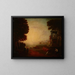 Landschap met een zeebaaibak en oude gebouwen - Jan Wołowski — ingelijst kunstwerk aan de muur