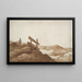 Landschap met heuvels en figuren - Jan de Bisschop — ingelijst kunstwerk aan de muur