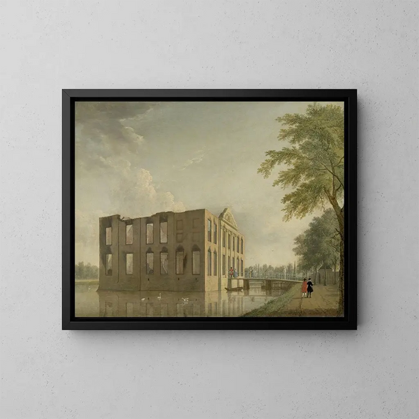Château de Berckenrode à Heemstede après l'incendie - Jan ten Compe — ingelijst kunstwerk aan de muur
