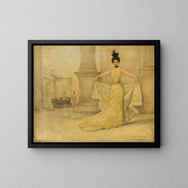Vrouw in avondjurk - Jan van Beers — ingelijst kunstwerk aan de muur