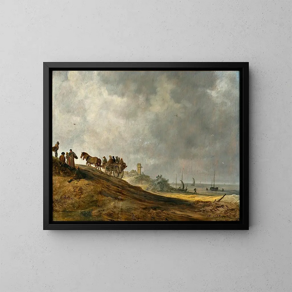Strandbeeld - Jan van Goyen — ingelijst kunstwerk aan de muur