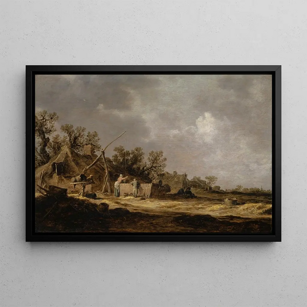 Fermes - Jan van Goyen — ingelijst kunstwerk aan de muur