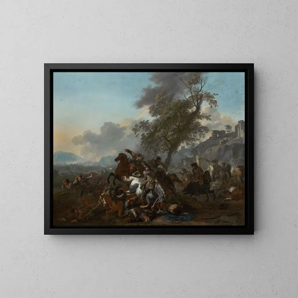 Bataille - Jan van Huchtenburg — ingelijst kunstwerk aan de muur