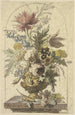 Bloemenboeket in een vaas met een anjer voor - Jan van Huysum — weergave van het kunstwerk