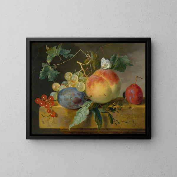 Natuurmoeite met fruit - Jan van Huysum — ingelijst kunstwerk aan de muur