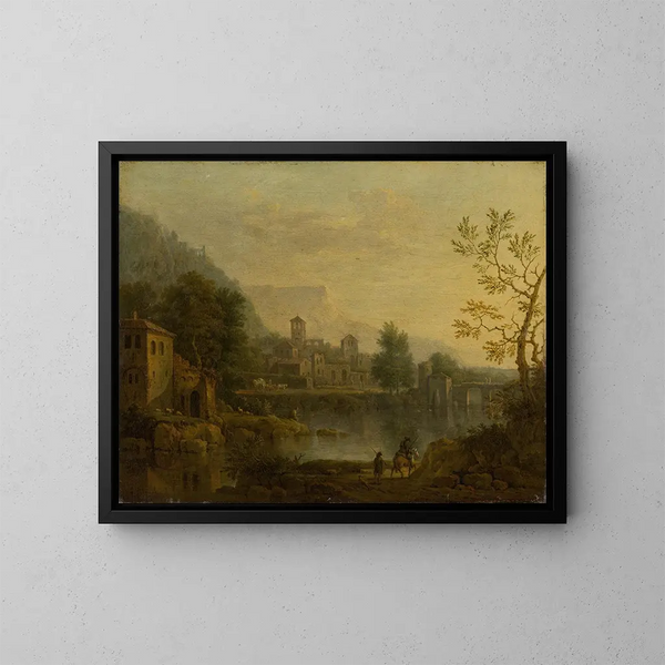 Landschap Italiaans - Jan van Huysum — ingelijst kunstwerk aan de muur