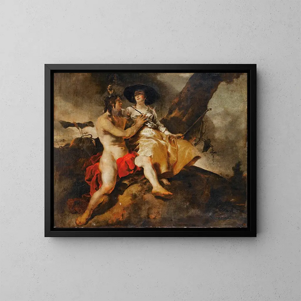 L'Amaryllis bekroont Mirtillo - Jan van Noordt — ingelijst kunstwerk aan de muur
