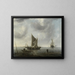 Boten voor anker op een rustige zee - Jan van de Cappelle — ingelijst kunstwerk aan de muur