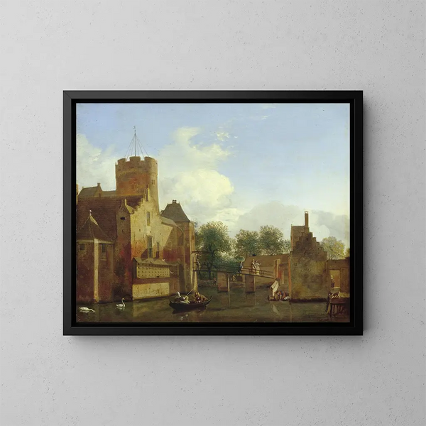 Kasteel Loenerslot in Nederland - Jan van der Heyden — ingelijst kunstwerk aan de muur