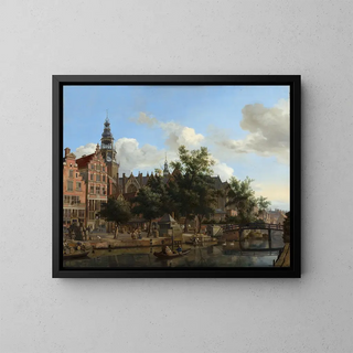 Jan van der Heyden - View of Oudezijds Voorburgwal with the Oude Kerk in Amsterdam.webp