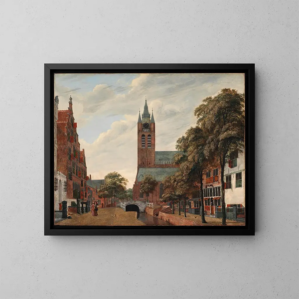 Vue du canal Oude Delft à Delft - Jan van der Heyden — ingelijst kunstwerk aan de muur