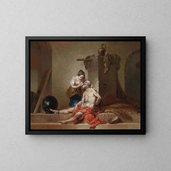 De Romeinse liefdadigheid - Januarius Zick — ingelijst kunstwerk aan de muur