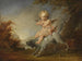 Cupido op een hond - Januarius Zick — weergave van het kunstwerk