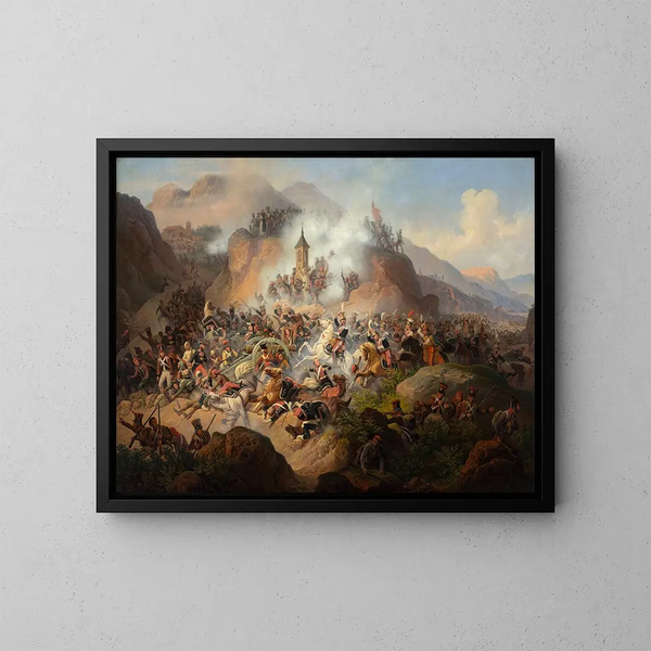 Bataille de Somosierra - January Suchodolski — ingelijst kunstwerk aan de muur