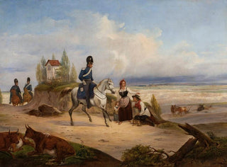 January Suchodolski - Military patrol and peasants.webp