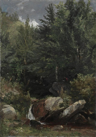 Jasper Francis Cropsey - Trees and a Stream on a Hillside.webp
