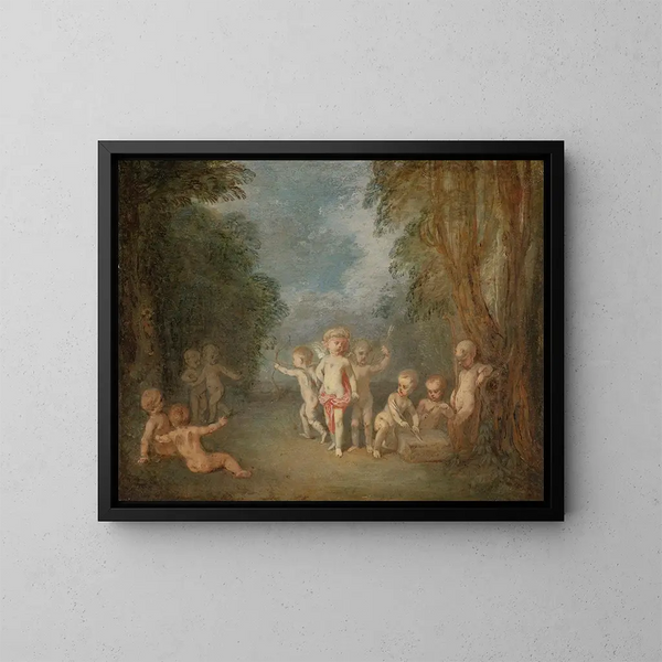 Het koninkrijk van Cupido - Jean-Antoine Watteau — ingelijst kunstwerk aan de muur