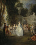 Venetiaanse Feesten - Jean-Antoine Watteau — weergave van het kunstwerk