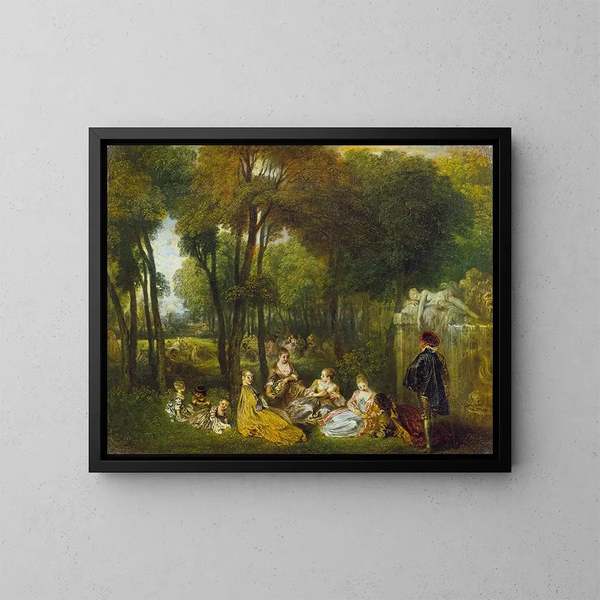 Les Champs-Élysées - Jean-Antoine Watteau — ingelijst kunstwerk aan de muur