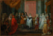 Louis XIV overhandigt de Orde van de Blauwe Lint aan de hertog van Bourgondië, vader van Lodewijk XV - Jean-Antoine Watteau — weergave van het kunstwerk