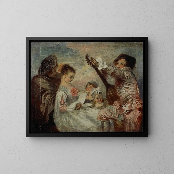 Om ons te bewijzen dat deze schoonheid - Jean-Antoine Watteau — ingelijst kunstwerk aan de muur