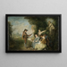 De liefdesles - Jean-Antoine Watteau — ingelijst kunstwerk aan de muur